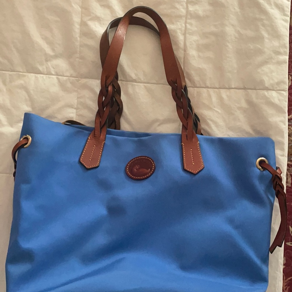 Royal blue canvas tote. Dooney and Bourke.